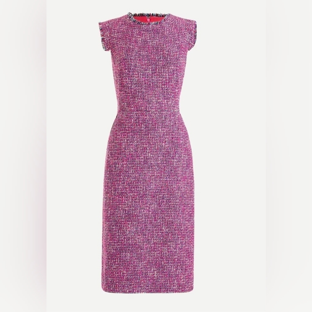 J. Crew Pink Tweed Sheath Dress